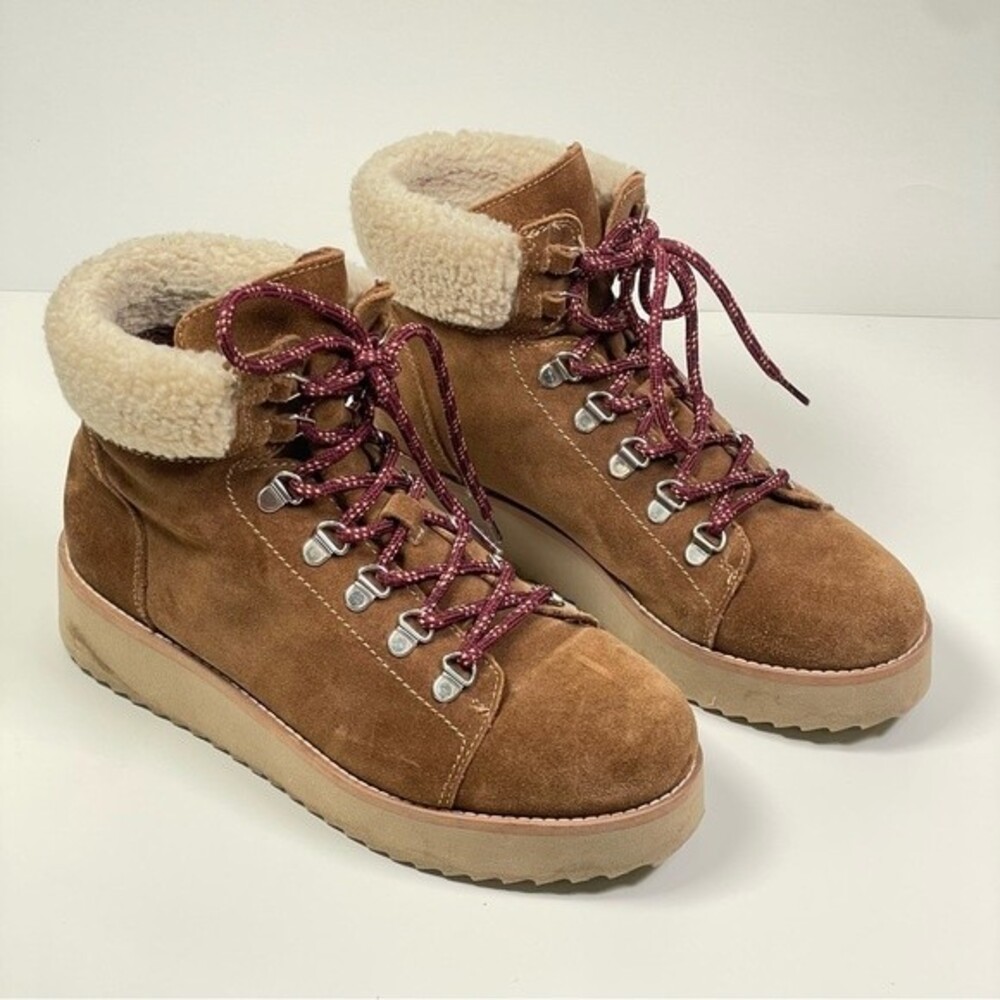 Sam Edelman Franc Round-toe Hiker Ankle Boot Toffee Brown Lace Up Size 8.5